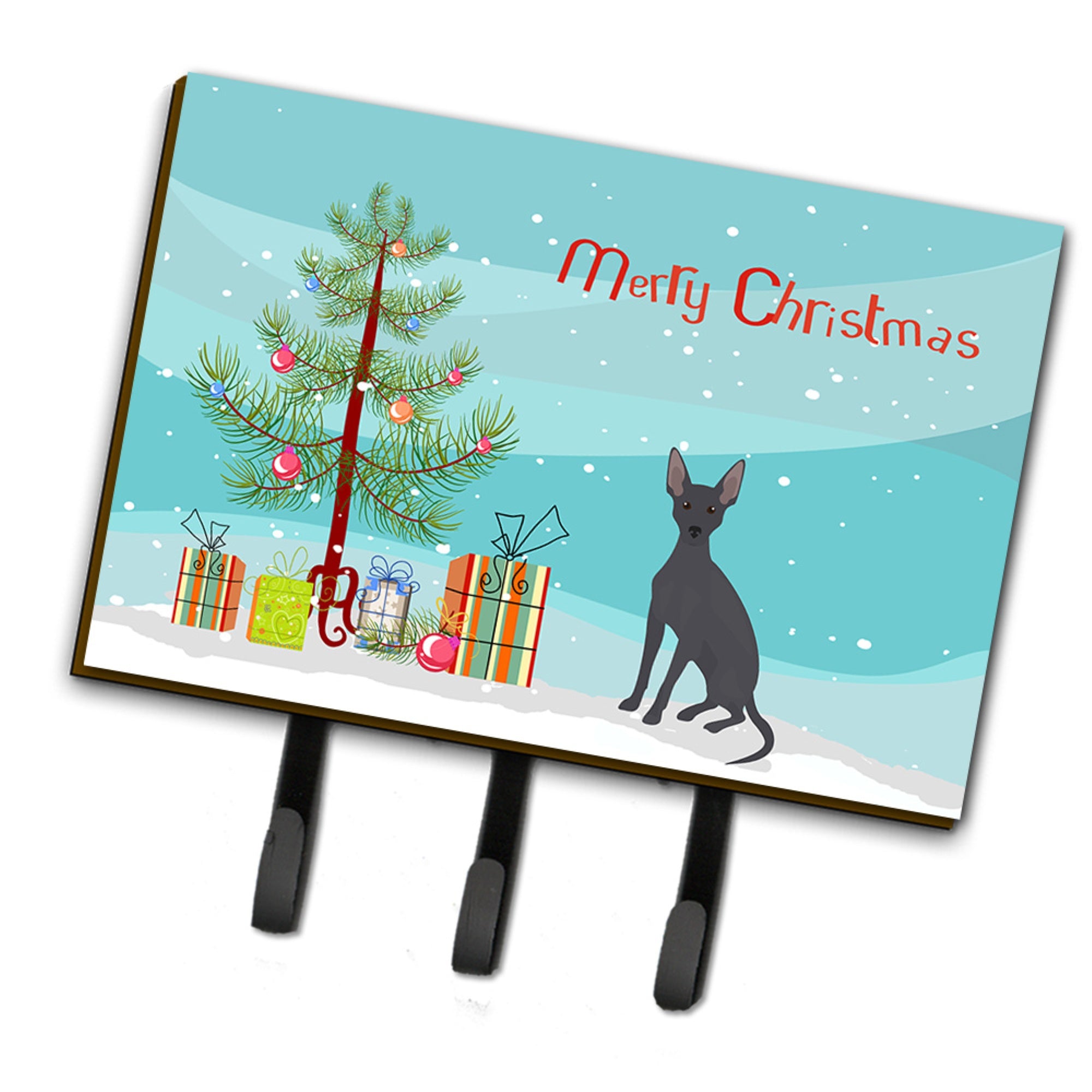 Caroline'S Treasures Peruvian Hairless Dog Christmas Tree Leash Or Key Holder Hooks, Multicolor